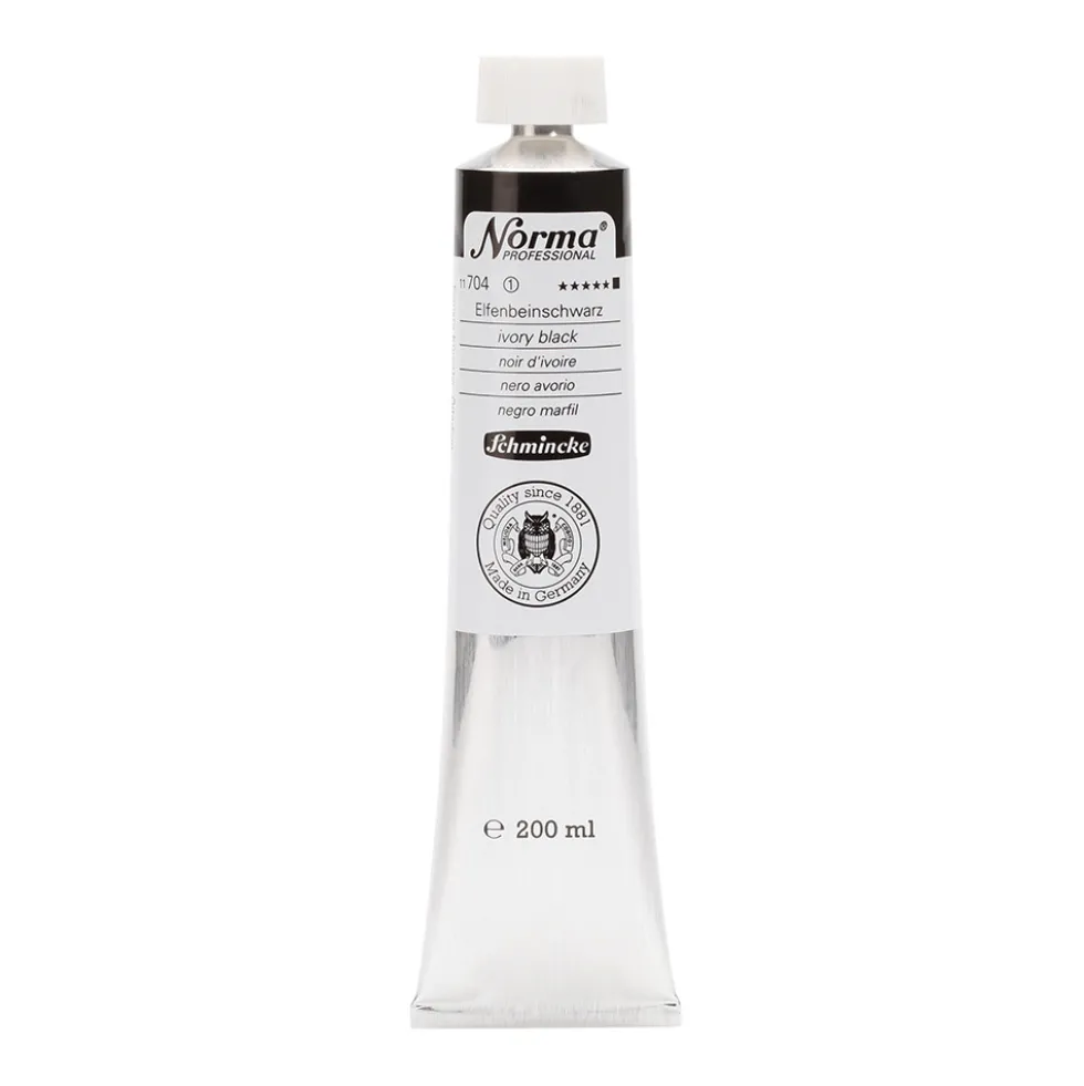 Farba olejna Norma Professional - Schmincke - 704, Ivory Black, 200 ml