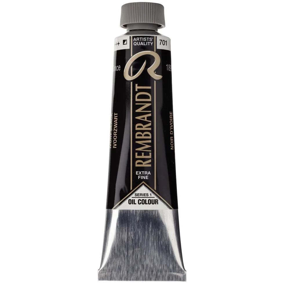Farba olejna - Rembrandt - Ivory Black, 40 ml