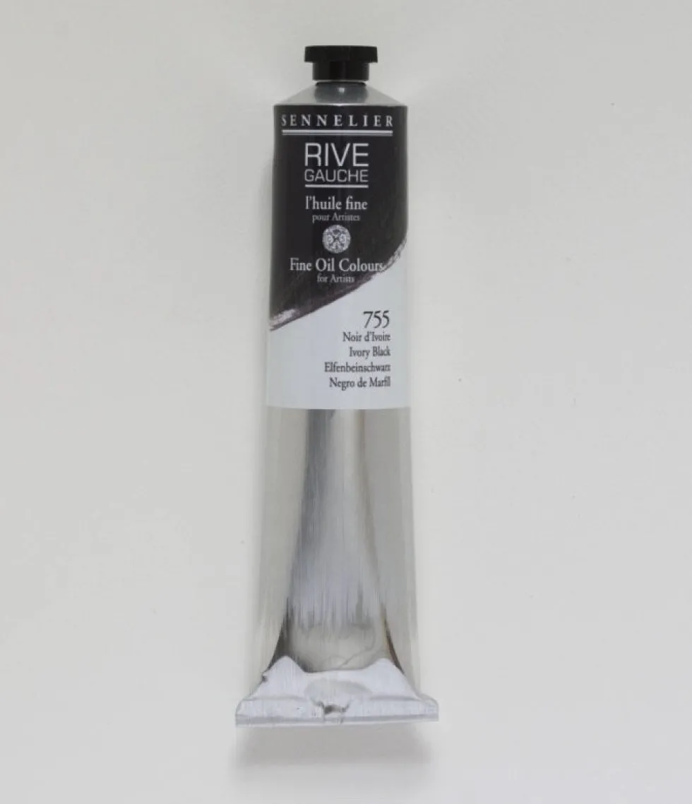 Farba olejna Rive Gauche - Sennelier - 755, Ivory Black, 200 ml