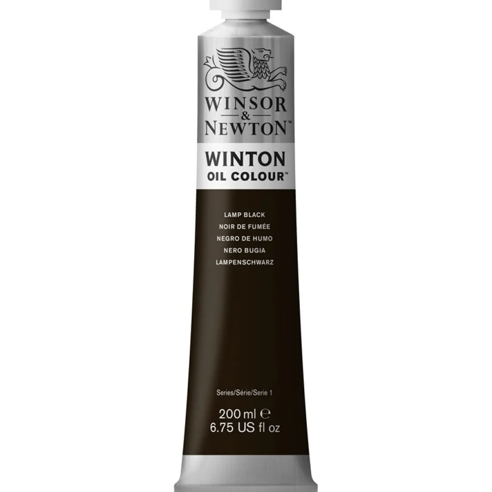 Farba olejna Winton Oil Colour - Winsor & Newton - lamp black, 200 ml
