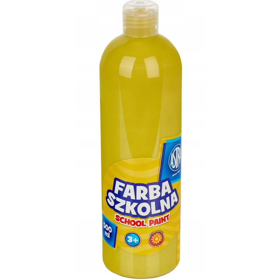 Farba szkolna plakatowa - Astra - żółta, 500 ml