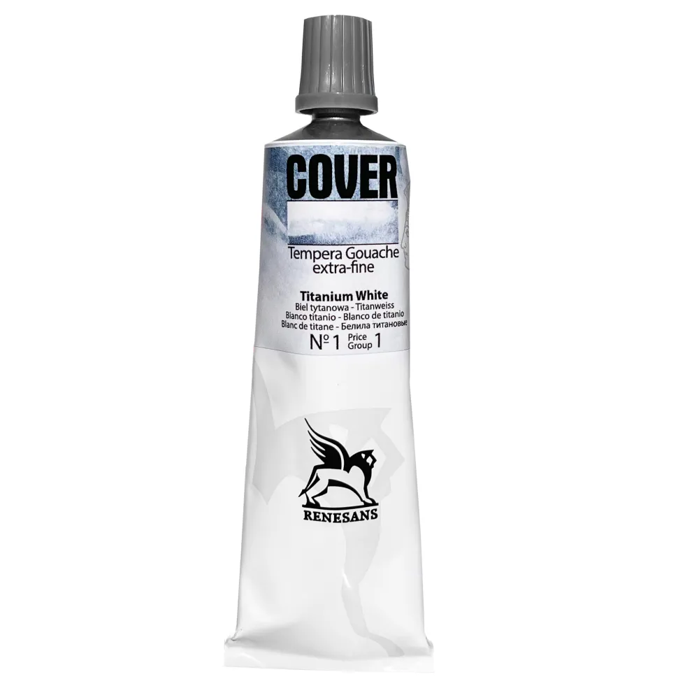 Farba Tempera Cover - Renesans - 01, biel tytanowa, 60 ml