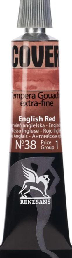 Farba Tempera Cover - Renesans - 38, czerwień angielska, 20 ml
