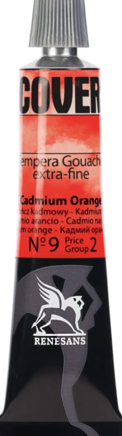 Farba Tempera Cover - Renesans - 09, pomarańcz kadmowy, 20 ml
