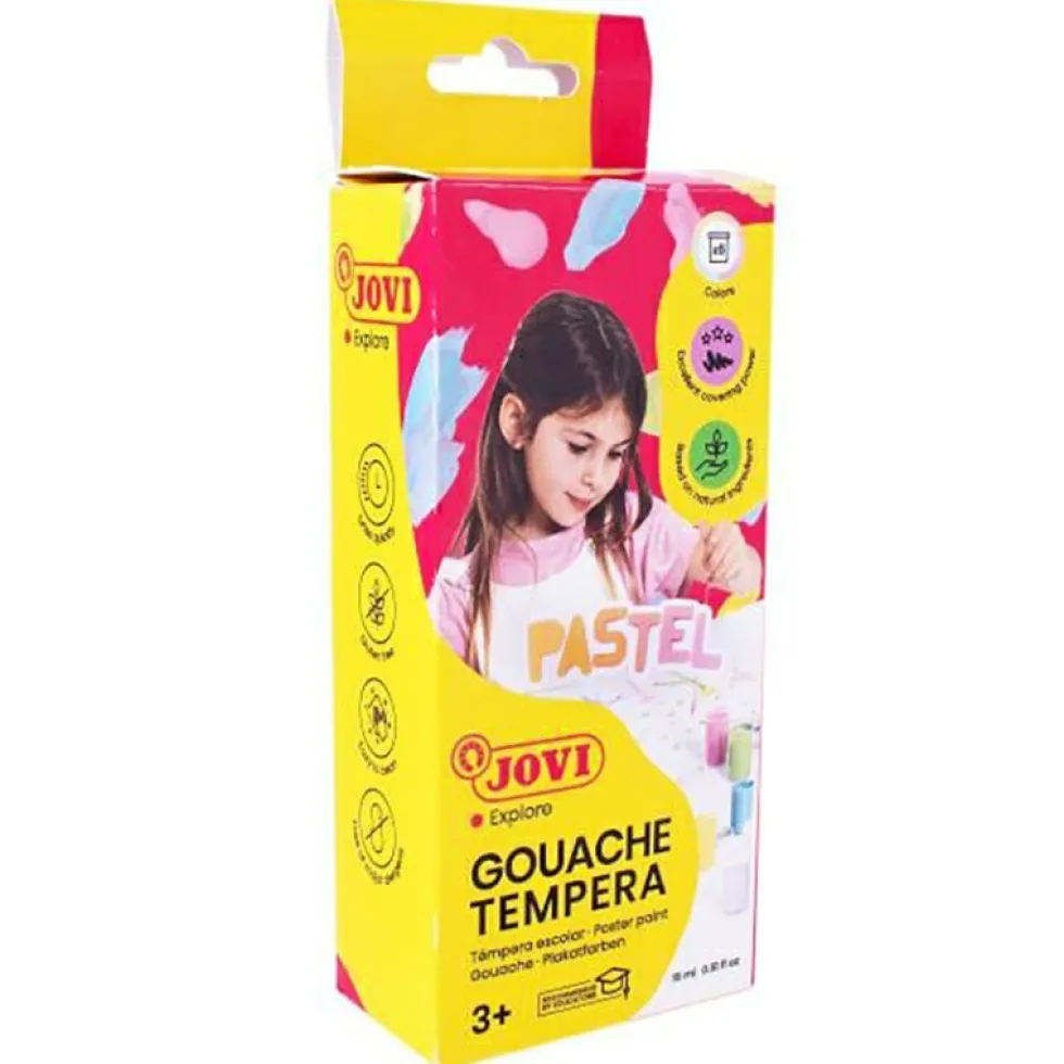 Farby plakatowe dla dzieci Pastel - Jovi - 6 kolorów x 15 ml