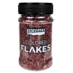 Folia do złoceń w płatkach Colored Flakes - Pentart - różowa, 100 ml