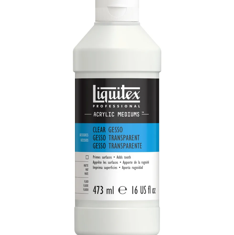 Gesso do farb akrylowych i olejnych - Liquitex - transparentne, 473 ml