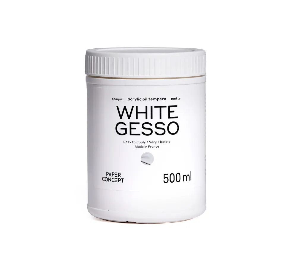 Gesso do farb akrylowych i olejnych - PaperConcept - białe 500 ml