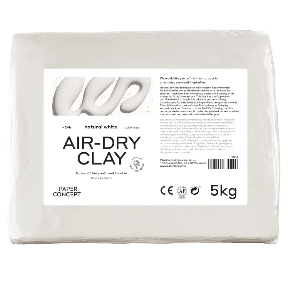 Glinka samoutwardzalna Air-Dry Clay - PaperConcept - Natural White 5 kg