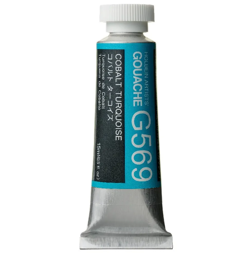 Gwasz Artists’ Gouache - Holbein - Cobalt Turquoise, 15 ml