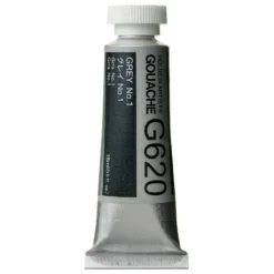 Gwasz Artists’ Gouache - Holbein - Grey no. 1, 15 ml