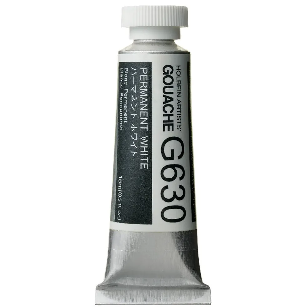 Gwasz Artists’ Gouache - Holbein - Permanent White, 15 ml