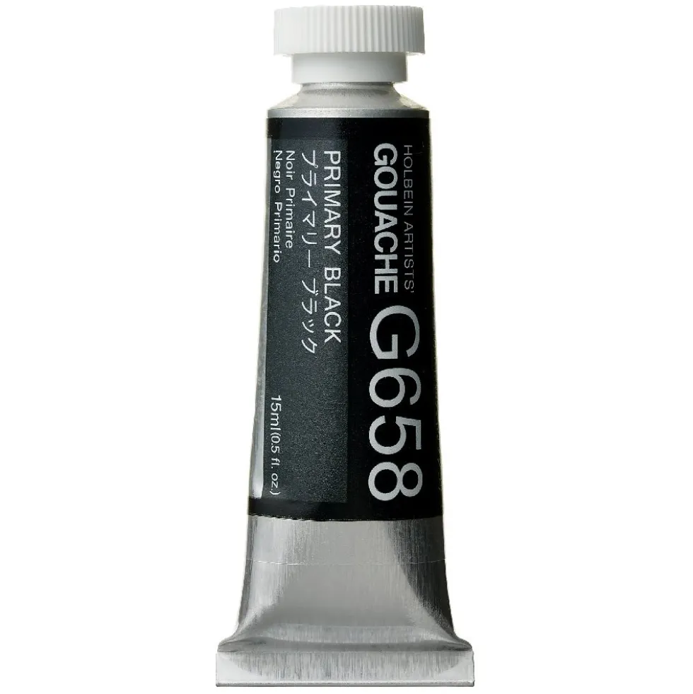 Gwasz Artists’ Gouache - Holbein - Primary Black, 15 ml