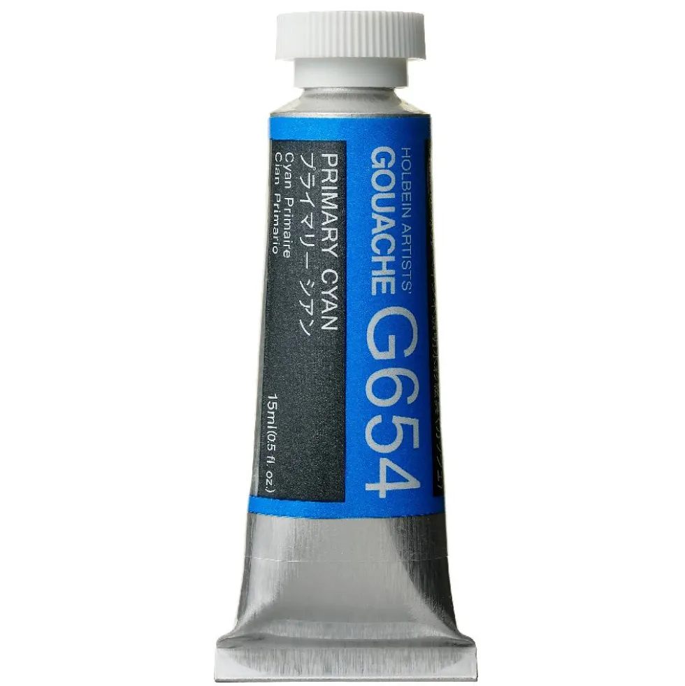 Gwasz Artists’ Gouache - Holbein - Primary Cyan, 15 ml