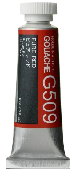 Gwasz Artists’ Gouache - Holbein - Pure Red, 15 ml