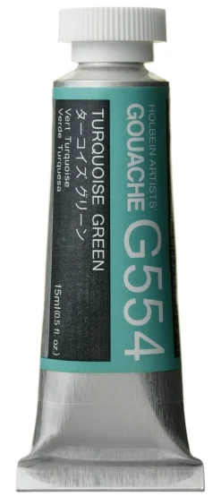 Gwasz Artists’ Gouache - Holbein - Turquoise Green, 15 ml
