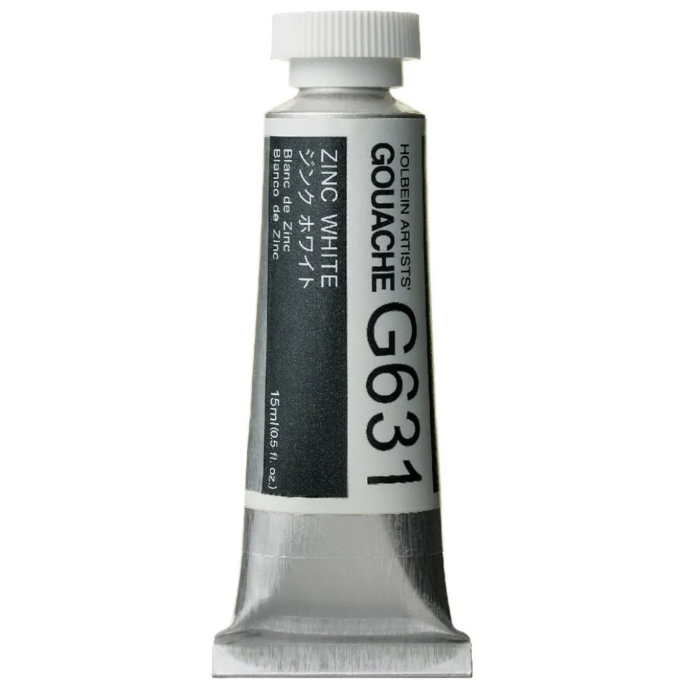 Gwasz Artists’ Gouache - Holbein - Zinc White, 15 ml