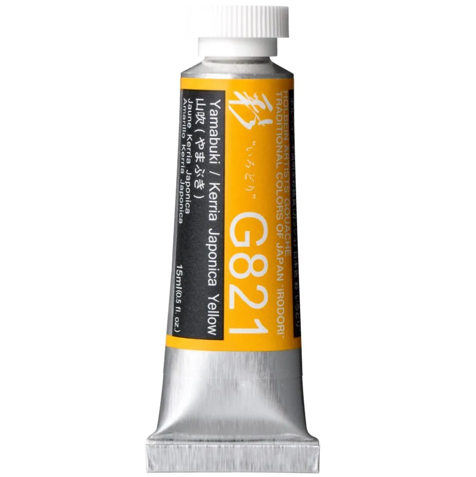 Gwasz Artists’ Gouache Irodori - Holbein - Kerria Japonica Yellow, 15 ml