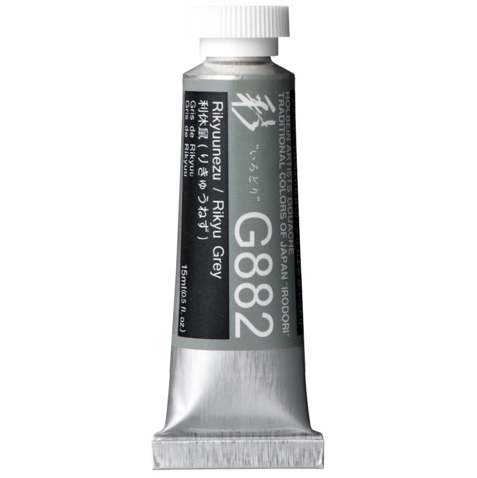 Gwasz Artists’ Gouache Irodori - Holbein - Rikyu Grey, 15 ml
