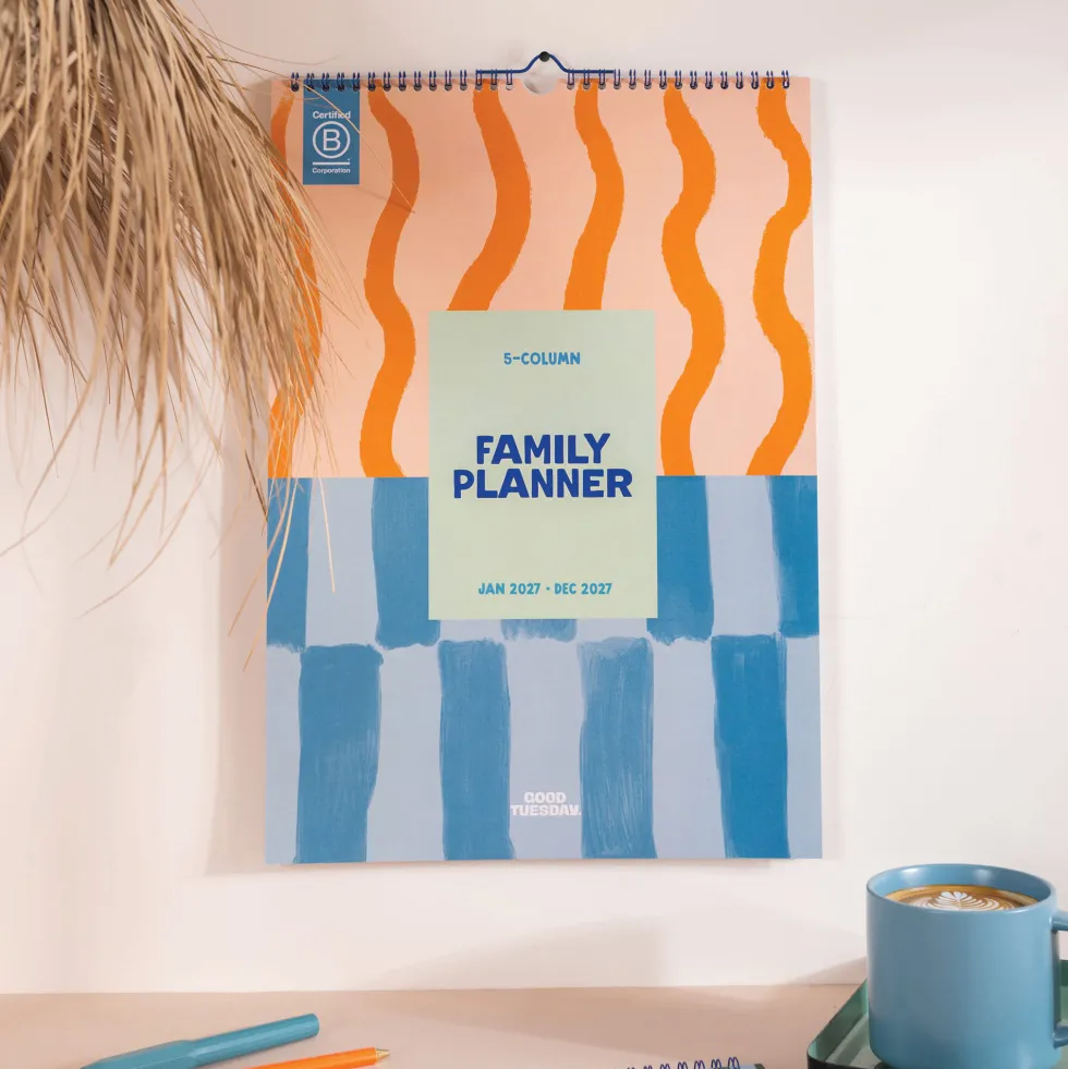 Kalendarz ścienny 2027 Family - Good Tuesday - Costal Stripe A3