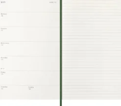 Kalendarz tygodniowy 2026/2027 L - Moleskine - Myrtle Green
