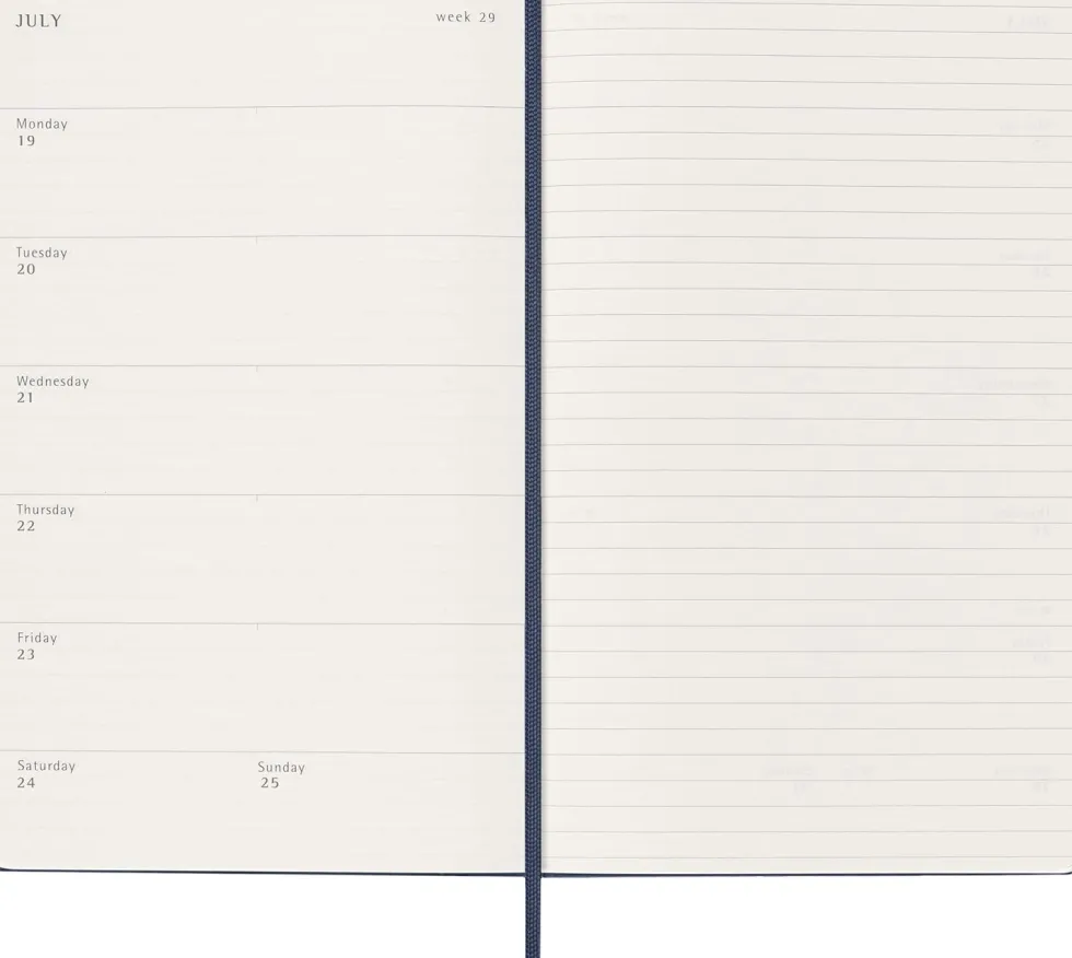 Kalendarz tygodniowy 2026/2027 L - Moleskine - Sapphire Blue