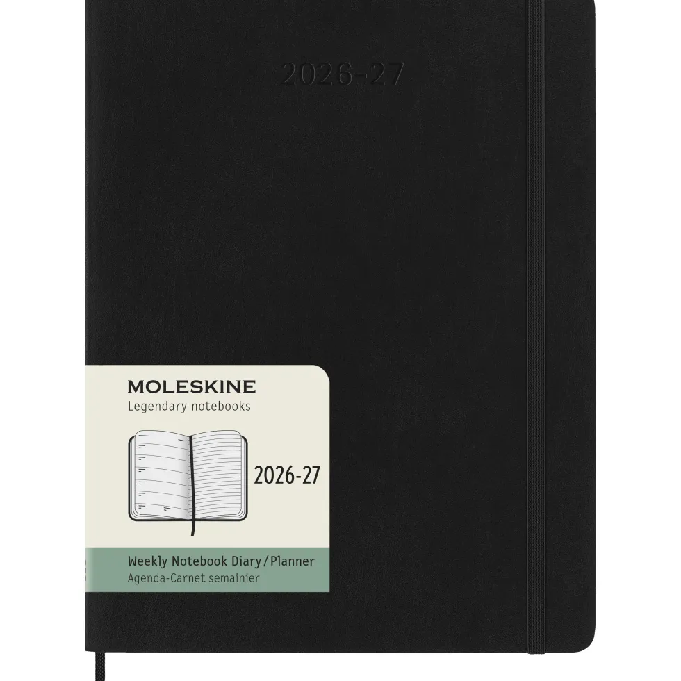 Kalendarz tygodniowy 2026/2027 XL - Moleskine - Black