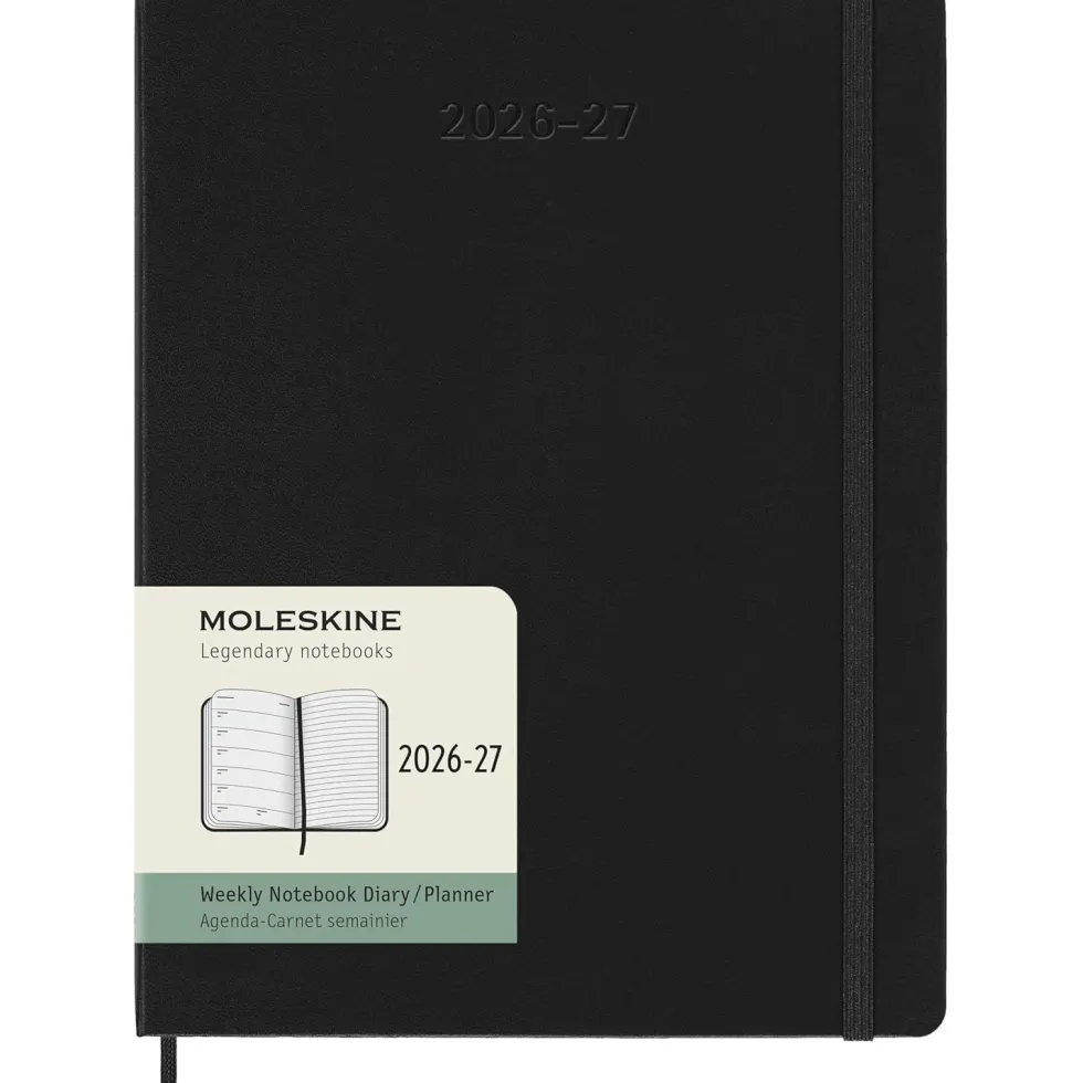 Kalendarz tygodniowy 2026/2027 XL - Moleskine - Black