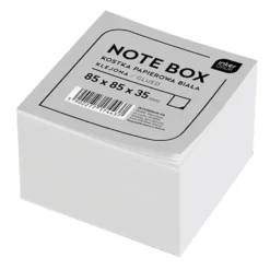 Karteczki klejone Note Box - Interdruk - białe, 8,5 x 8,5 x 3,5 cm