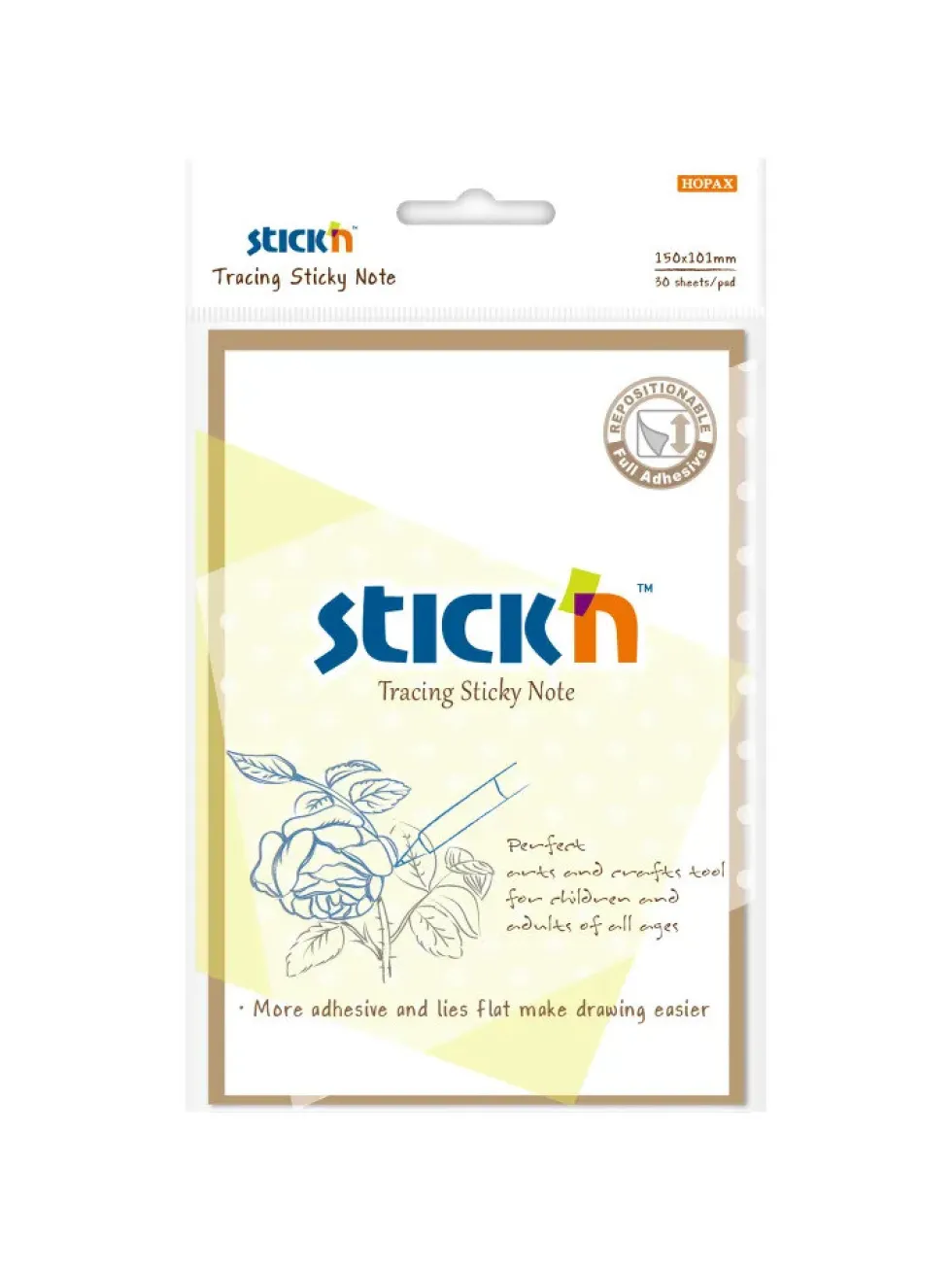 Karteczki samoprzylepne przezroczyste Stick'N - 101 x 150 mm, 30 szt.