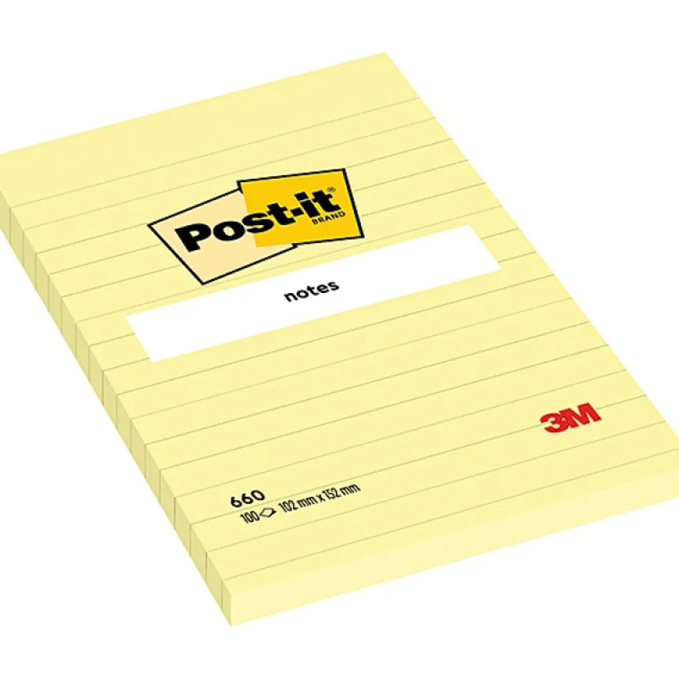 Karteczki samoprzylepne w linie 102 x 152 mm - Post-it - 100 szt.