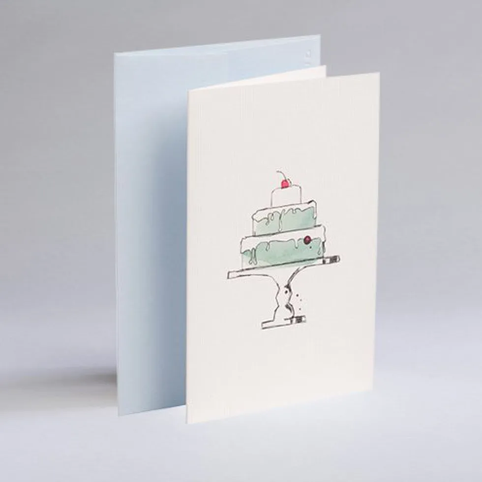 Kartka okolicznościowa A6 - Gmund - Illustration Birthday Cake