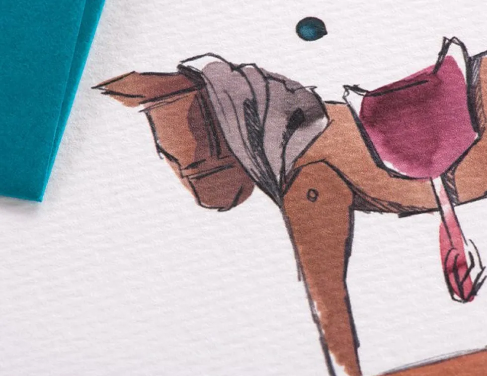 Kartka okolicznościowa A6 - Gmund - Illustration Rocking Horse
