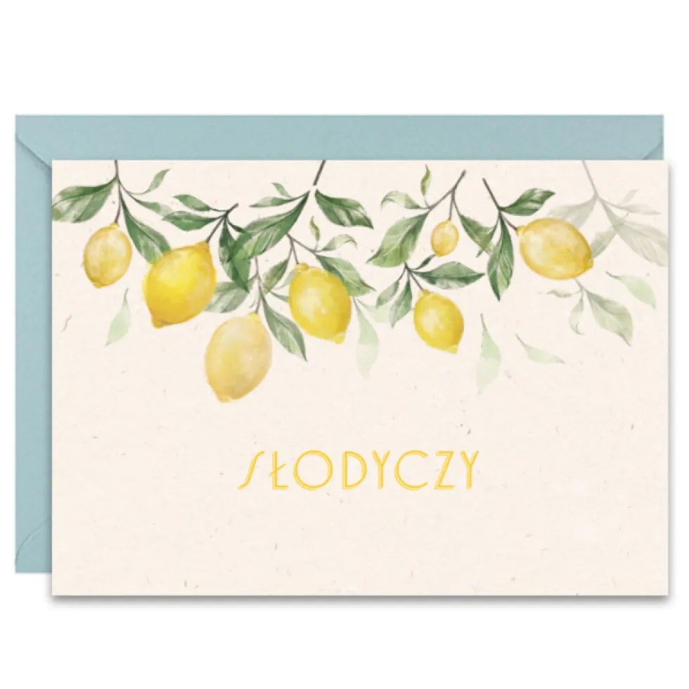 Kartka okolicznościowa A6 - Paperwords - Cytryny, Słodyczy