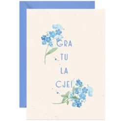 Kartka okolicznościowa A6 - Paperwords - Gratulacje, Niezapominajki