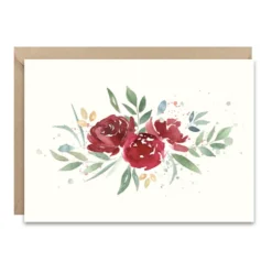 Kartka okolicznościowa A6 - Paperwords - Kwiaty bordo