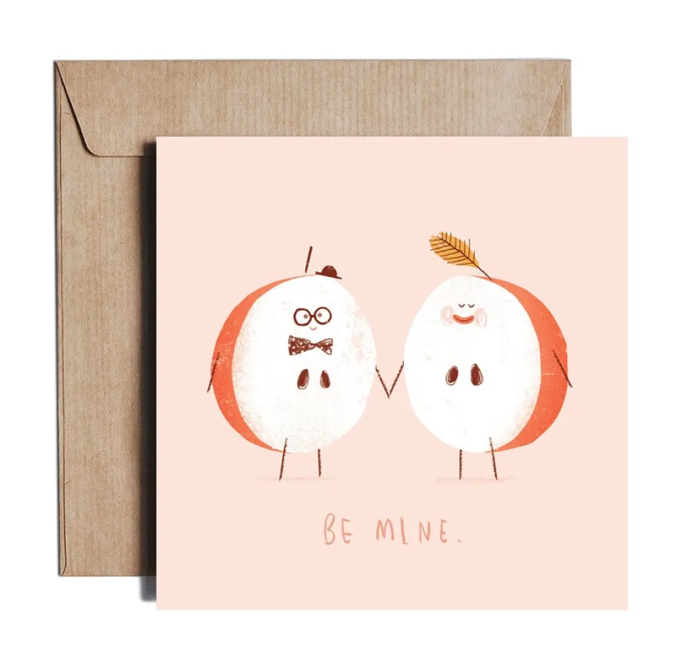 Kartka okolicznościowa - PiesKot - Be mine, 14,5 x 14,5 cm