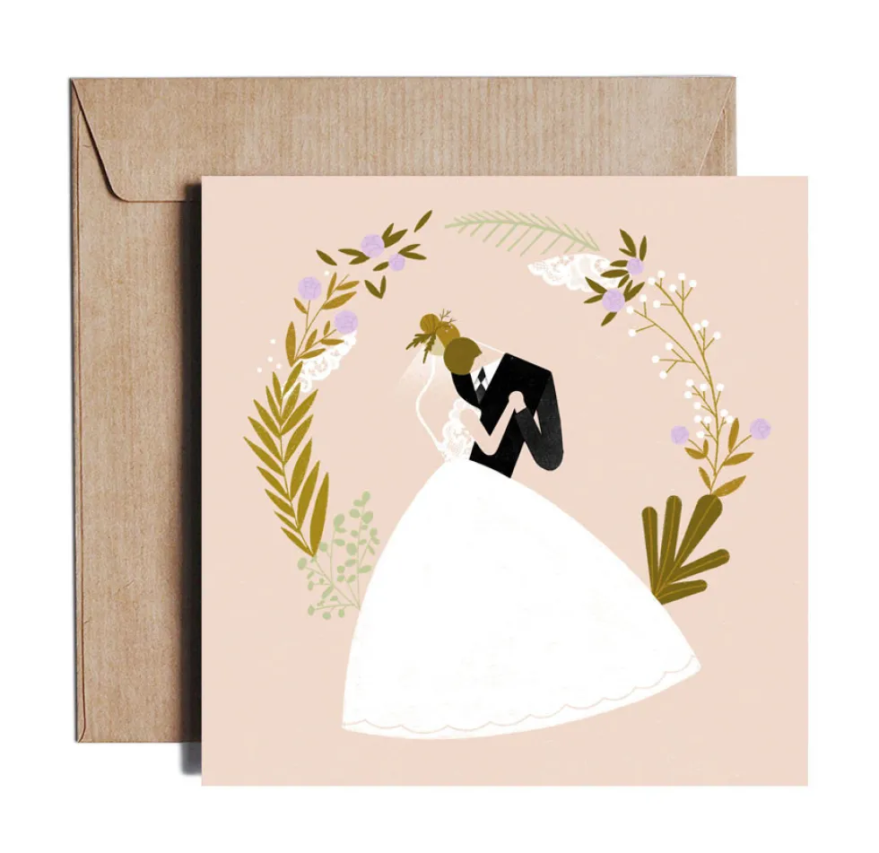 Kartka okolicznościowa - PiesKot - First Dance, 14,5 x 14,5 cm