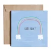 Kartka okolicznościowa - PiesKot - Good luck rainbow, 14,5 x 14,5 cm