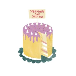 Kartka okolicznościowa - PiesKot - Spóźnione ale szczere, 14,5 x 14,5 cm