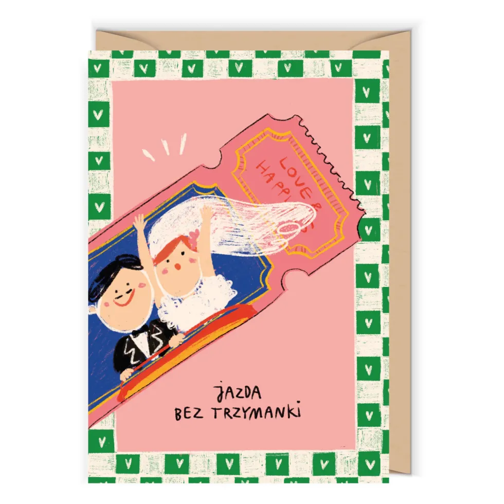 Kartka okolicznościowa 12 x 17 cm - Cudowianki - Jazda bez trzymanki