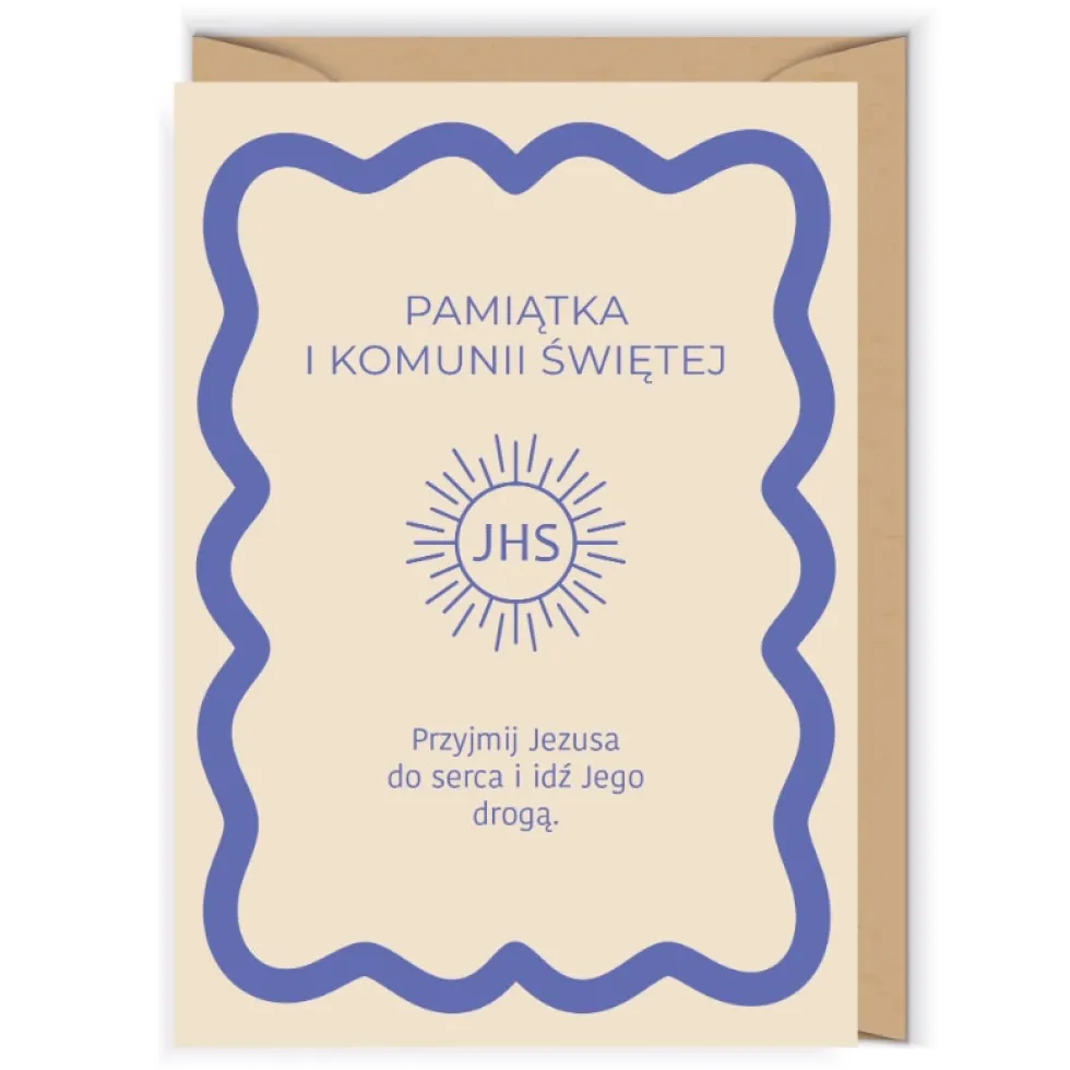 Kartka okolicznościowa 12 x 17 cm - Cudowianki - Komunia IHS