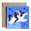 Kartka okolicznościowa 14,5 x 14,5 cm - PiesKot - Royal Blue Wedding