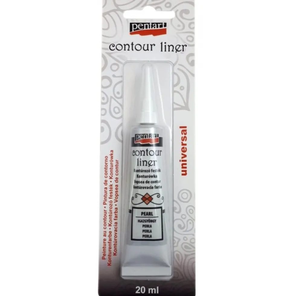Konturówka do szkła - Pentart - błyszcząca perła, 20 ml