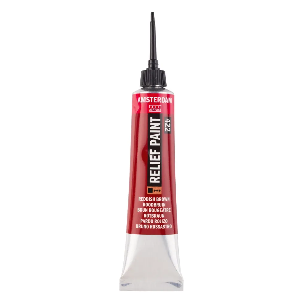Konturówka do szkła Relief - Amsterdam - Reddish Brown, 20 ml