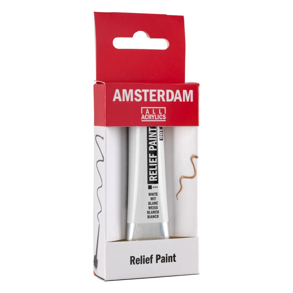 Konturówka do szkła Relief - Amsterdam - White, 20 ml