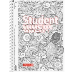 Kołozeszyt w kratkę Student Ośmiornica A4 - Brunnen - 90 g/m2 80 ark.