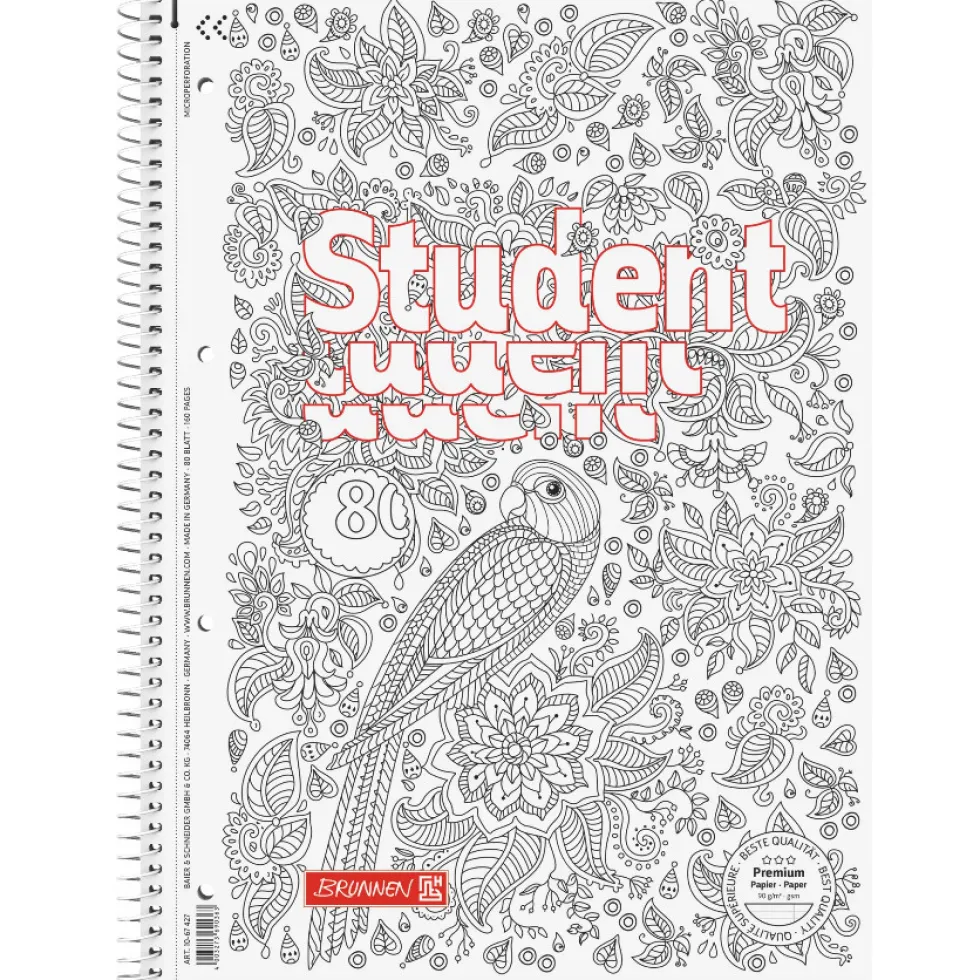 Kołozeszyt w linie Student Papuga A4 - Brunnen - 90 g/m2 80 ark.