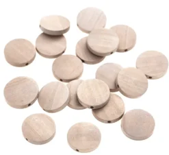 Koraliki drewniane monety - DpCraft - naturalne, 2 cm, 20 szt.