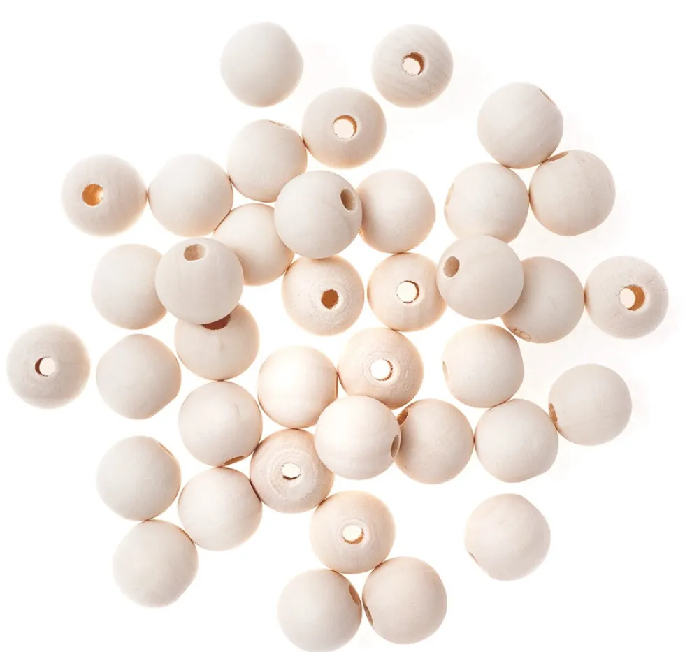 Koraliki, kulki drewniane - DpCraft - naturalne, 10 mm, 40 g